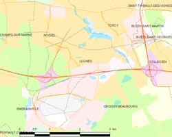 Map commune FR insee code 77258